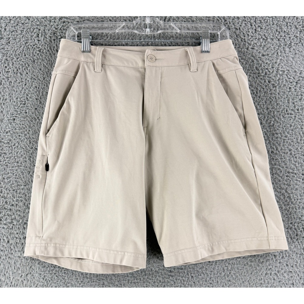BYLT Everyday Shorts Mens 31 Tan Khaki Stretch Performance Casual Flat Front